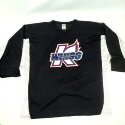 Reebok ECHL - Used Athletic Knit Goalie Practice Jersey - Kalamazoo Wings (Black)