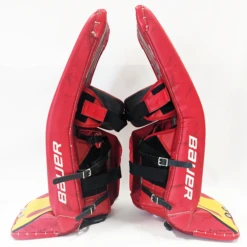 Bauer Supreme Ultrasonic- Used AHL Pro Stock Goalie Pads (Red/Yellow Flames) -Hockey Specialty Shop Flames2