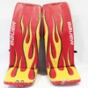 Bauer Supreme Ultrasonic- Used AHL Pro Stock Goalie Pads (Red/Yellow Flames)