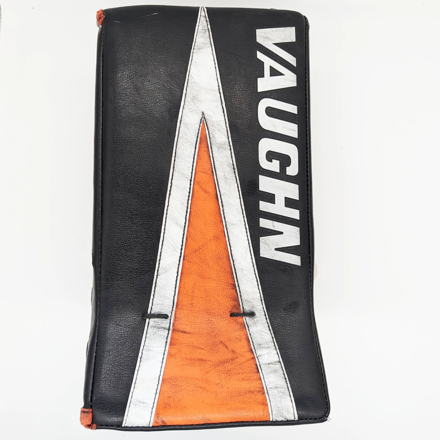 Vaughn Ventus SLR - Used Pro Stock Goalie Blocker (Black/Orange/White) 1 Vaughn Ventus SLR - Used Pro Stock Goalie Blocker (Black/Orange/White)