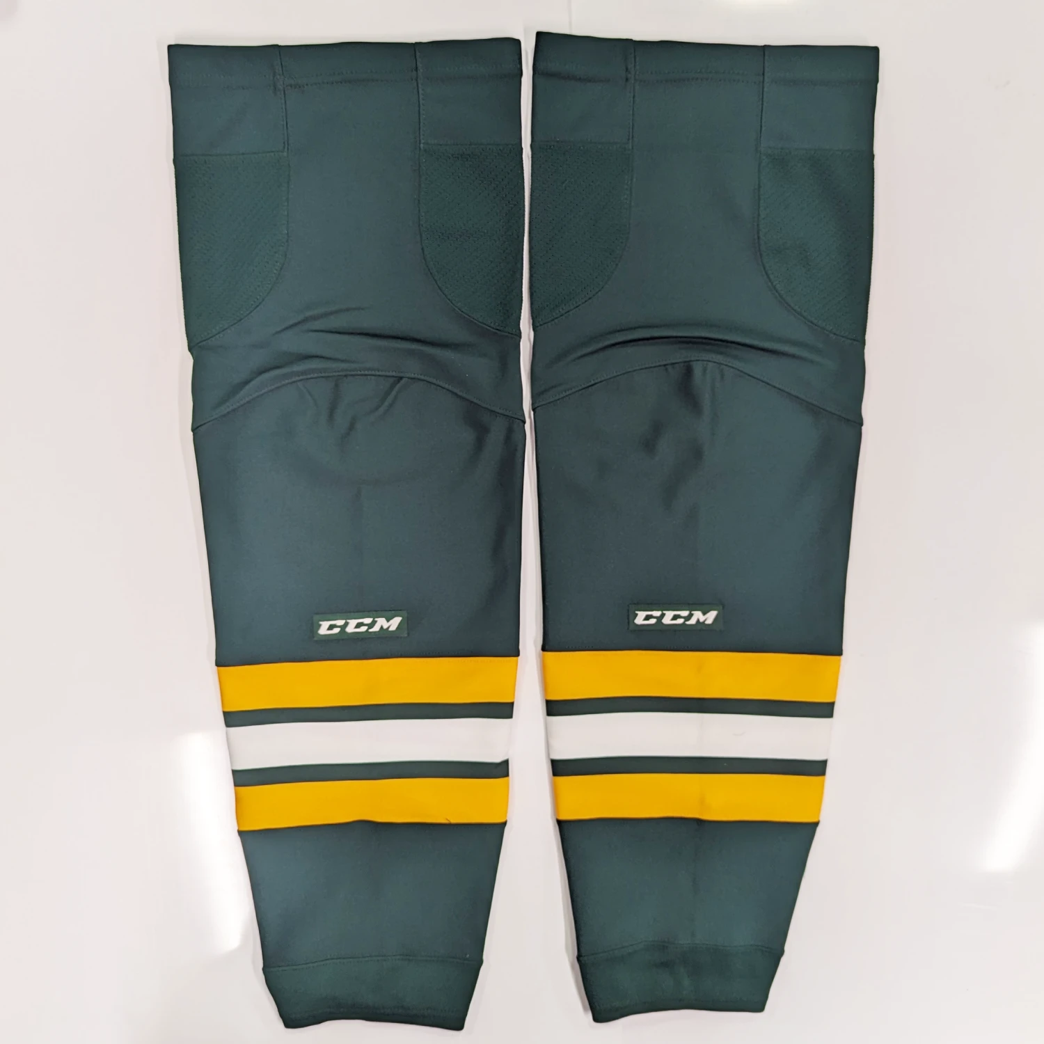 NCAA - New CCM Hockey Socks (Green/White/Yellow) 1 NCAA - New CCM Hockey Socks (Green/White/Yellow)