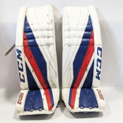 CCM Extreme Flex III - Used Pro Stock Goalie Pads White/Blue/Red)