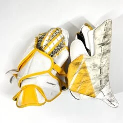 Bauer Supreme UltraSonic - Used Pro Stock Goalie Full Set (White/Yellow) -Hockey Specialty Shop Photo2023 05 04 20949PM scaled