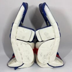 CCM Extreme Flex IV - Used Pro Stock Goalie Pads - Full Set (White/Blue/Red) -Hockey Specialty Shop Photo2023 05 04 43312PM scaled