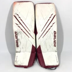 Bauer Vapor Hyperlite - Used Pro Stock Senior Goalie Pads (Maroon/White)