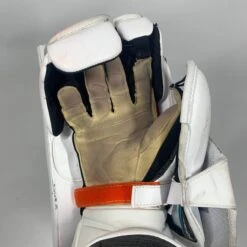 Used Bauer Vapor Hyperlite - Pro Stock Goalie Blocker (White/Orange/Navy) -Hockey Specialty Shop Photo2023 06 01 60120PM scaled