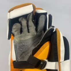 CCM Extreme Flex 5 - Used Pro Stock Goalie Blocker (Green/Yellow) -Hockey Specialty Shop Photo2023 06 06 64621PM scaled