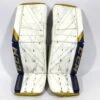CCM Extreme Flex 5 - Used NCAA Pro Stock Goalie Pads (White/Blue/Gold)