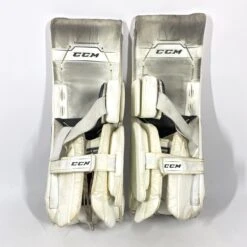 CCM AXIS - Used Pro Stock Goalie Pads (White) -Hockey Specialty Shop Photo2023 06 13 121308PM scaled