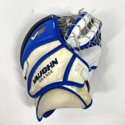 Vaughn Velocity V9 - Used Pro Stock Goalie Glove - (White/Purple/Blue) -Hockey Specialty Shop Photo2023 06 14 31033PM scaled