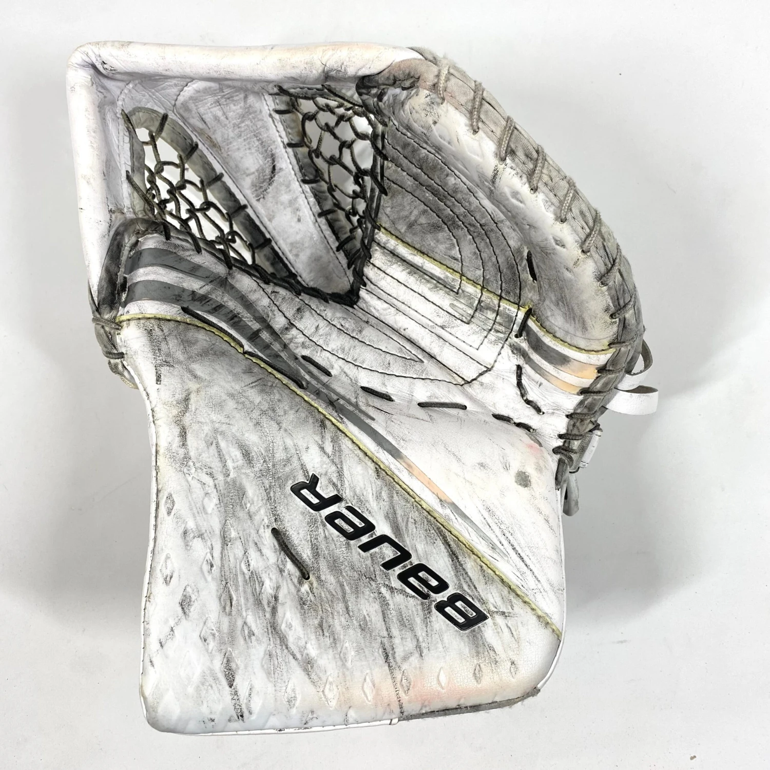 Bauer Vapor 2X Pro - Used Pro Stock Goalie Glove (White) 1 Bauer Vapor 2X Pro - Used Pro Stock Goalie Glove (White)