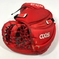 CCM AXIS - Used Pro Stock Goalie Glove (Red/White) -Hockey Specialty Shop Photo2023 06 15 33905PM scaled