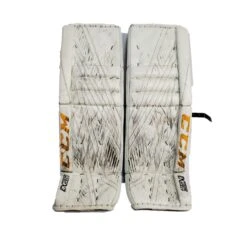 CCM Extreme Flex IV - Used Pro Stock Goalie Pads - (White/Yellow/Black)