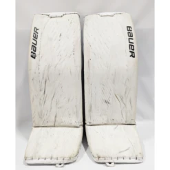 Bauer Supreme Ultrasonic - Used Pro Stock Goalie Leg Pads (White)