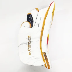 CCM Extreme Flex 5 - Used AHL Pro Stock Goalie Pads (White/Red/Yellow) 17 CCM Extreme Flex 5 - Used AHL Pro Stock Goalie Pads (White/Red/Yellow) -Hockey Specialty Shop Wolf5