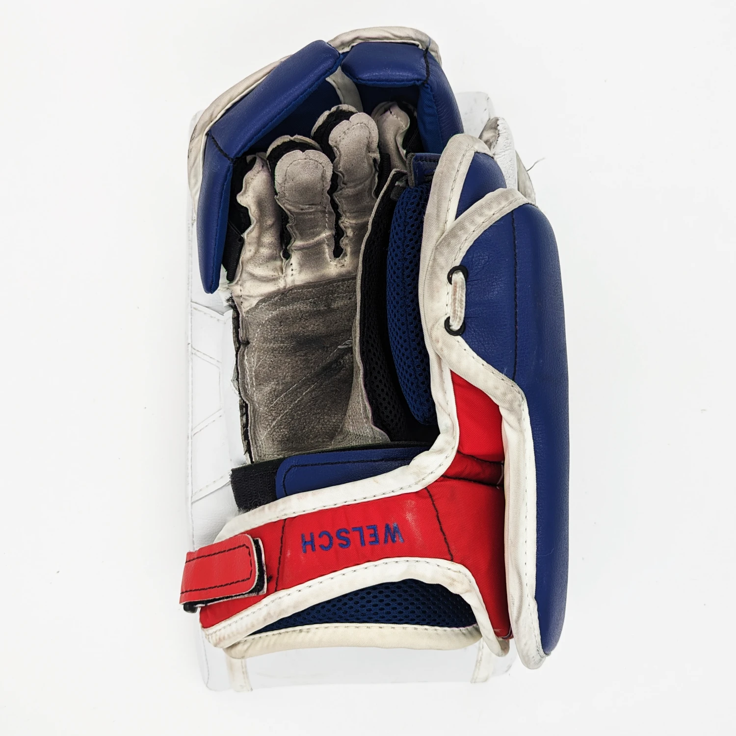 Bauer Vaughn Velocity V9 - NCAA Pro Stock Full Goalie Set (White/Blue/Red) 9 Bauer Vaughn Velocity V9 - NCAA Pro Stock Full Goalie Set (White/Blue/Red) - Image 9