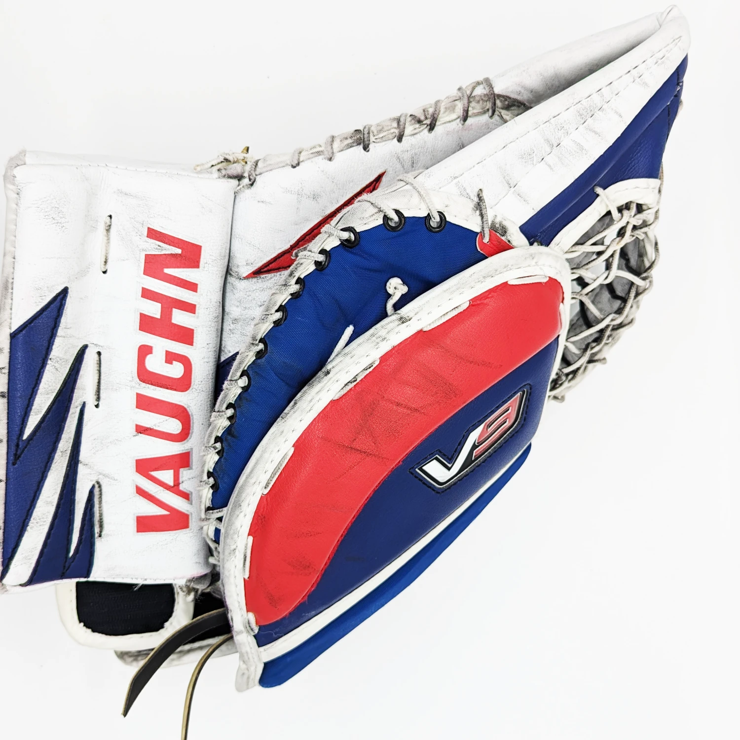 Bauer Vaughn Velocity V9 - NCAA Pro Stock Full Goalie Set (White/Blue/Red) 7 Bauer Vaughn Velocity V9 - NCAA Pro Stock Full Goalie Set (White/Blue/Red) - Image 7